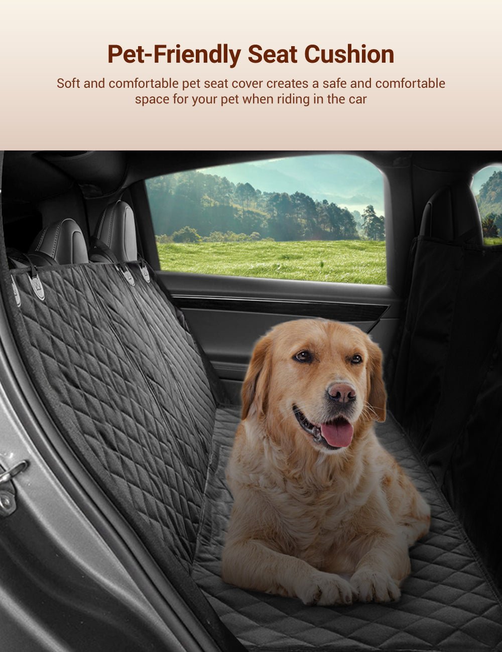 Tesla Waterproof Dog Seat Cover - (Models S3XY, and Standard Cars, Trucks, SUVs) (Black) -  (While Supplies Last)
