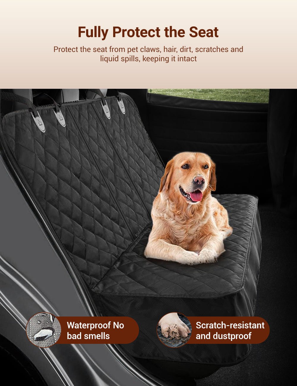 Tesla Waterproof Dog Seat Cover - (Models S3XY, and Standard Cars, Trucks, SUVs) (Black) -  (While Supplies Last)