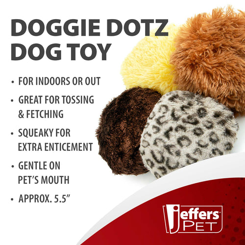 5" Doggie Dotz Plush Squeaker Toy - Dog - (Interactive Play) - (Soft) - (Large Squeaker Inside) -  (Jeffers)