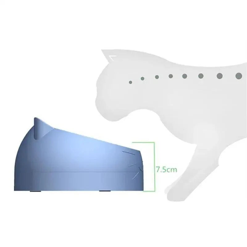 Tilted Feeding Bowl - Dog Cat - (Stainless Steel) - (5 Color Options) - (200ML/400ML)