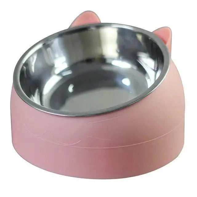 Tilted Feeding Bowl - Dog Cat - (Stainless Steel) - (5 Color Options) - (200ML/400ML)