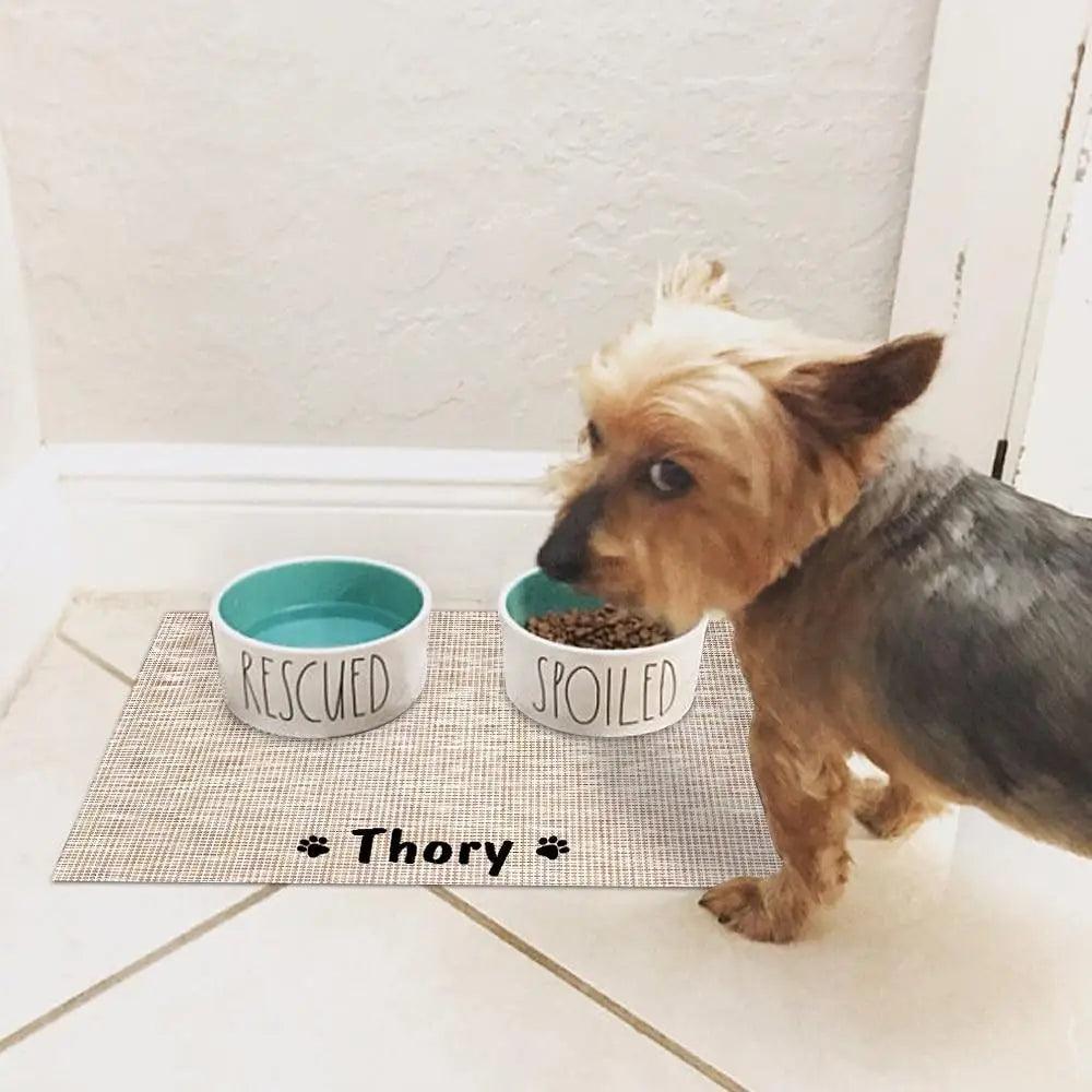 Personalized Silicone Feeding Mat - Dog Cat  - (M) - (4 Color Options) -(While Supplies Last)