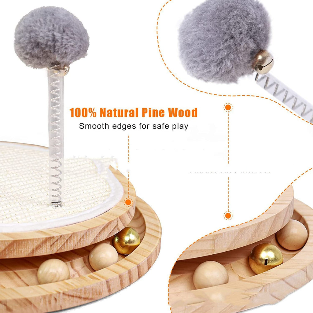 Two-in-One Scratching Pad & Turntable Toy - Cat - (Neutral)