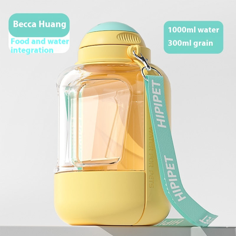 Large Capacity Travel Water Cup and Food Bowl - Dog - (3 Color Options) - (1000-1500 ML Water) (300 g Food)