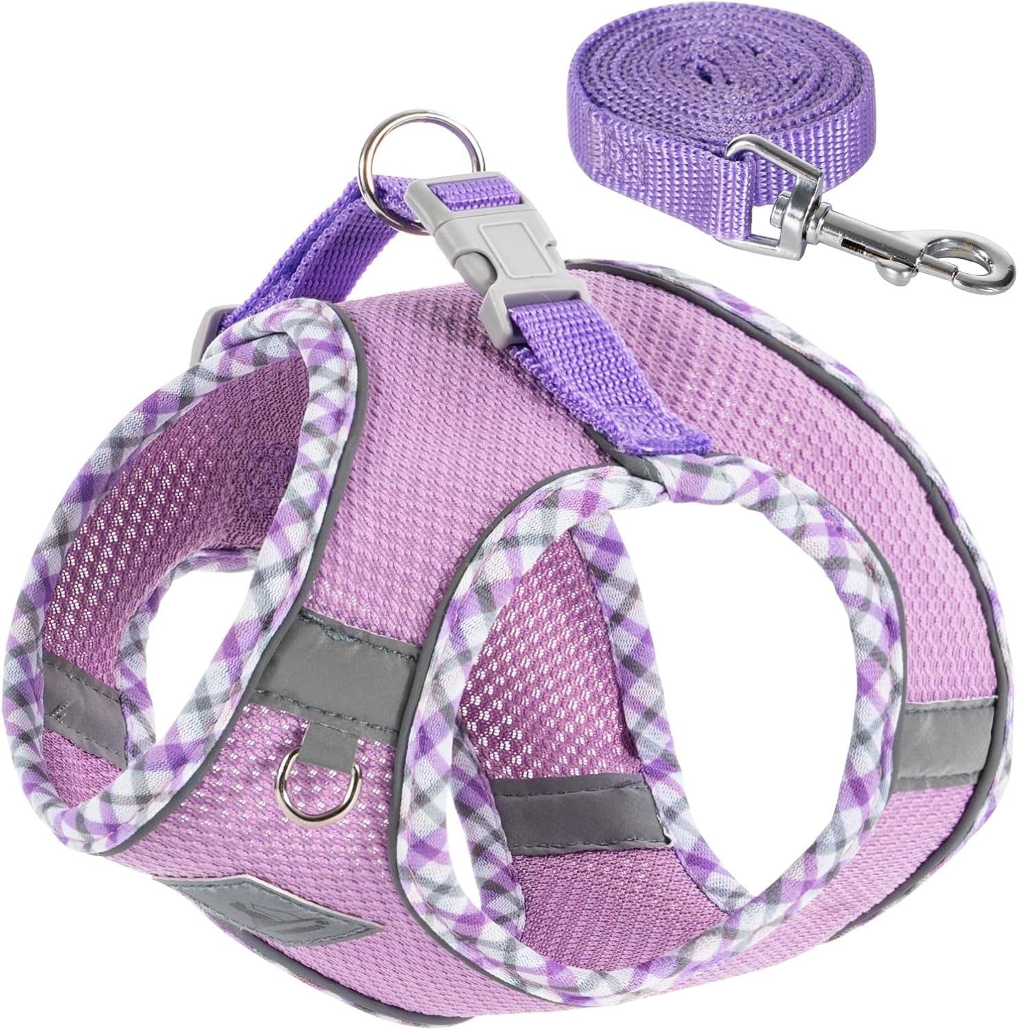 Reflective and Adjustable No Pull Harness Vest and Leash Set - Small Dog Cat (6 Color Option)