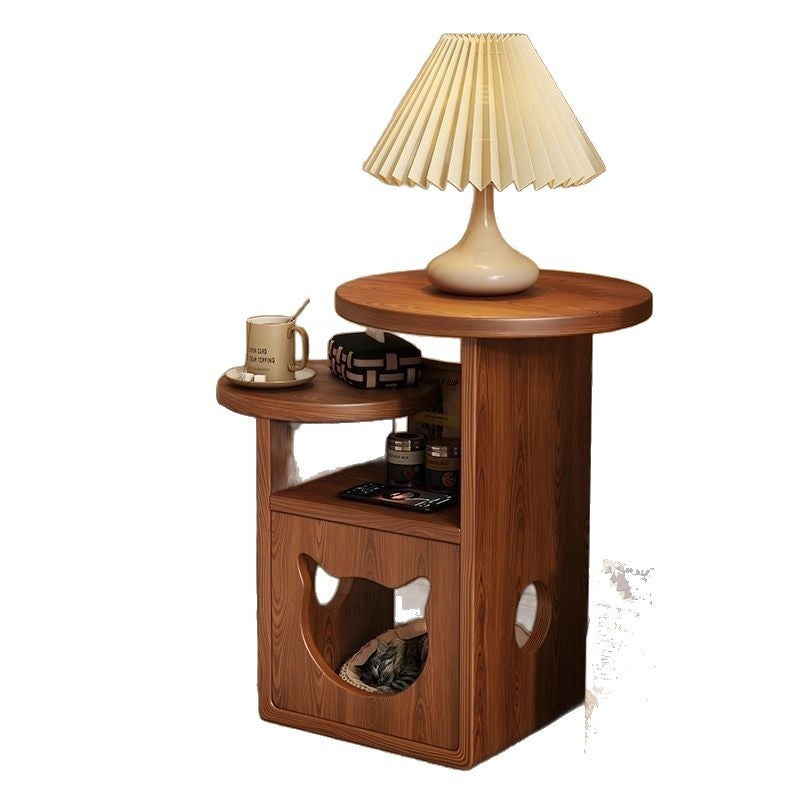 Solid Wood Bedside Night Stand Also Acts as a Cozy House - Cat - (4 Pine Color Options)