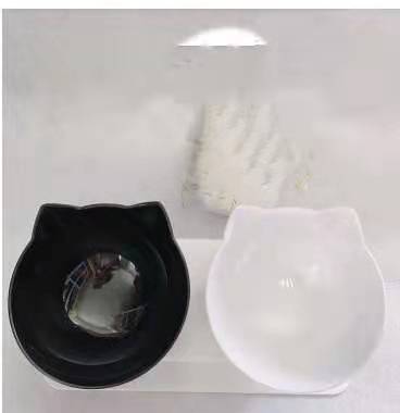 Non-Slip Elevated One Base Dual Cat Bowls - (25 Color/Style Options)