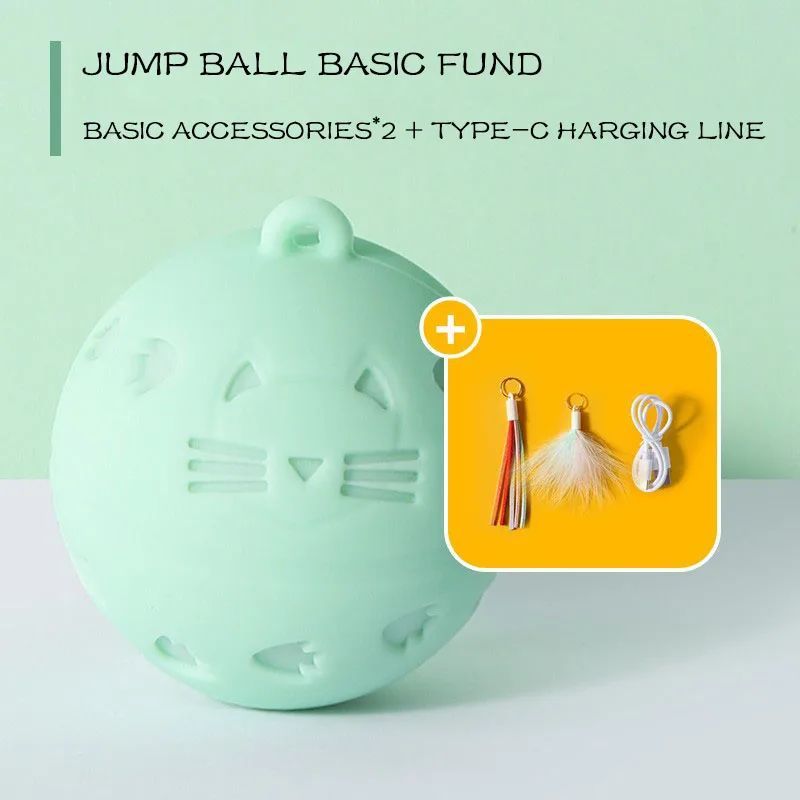 Interactive Crazy Ball Toy - Cat - (Green)