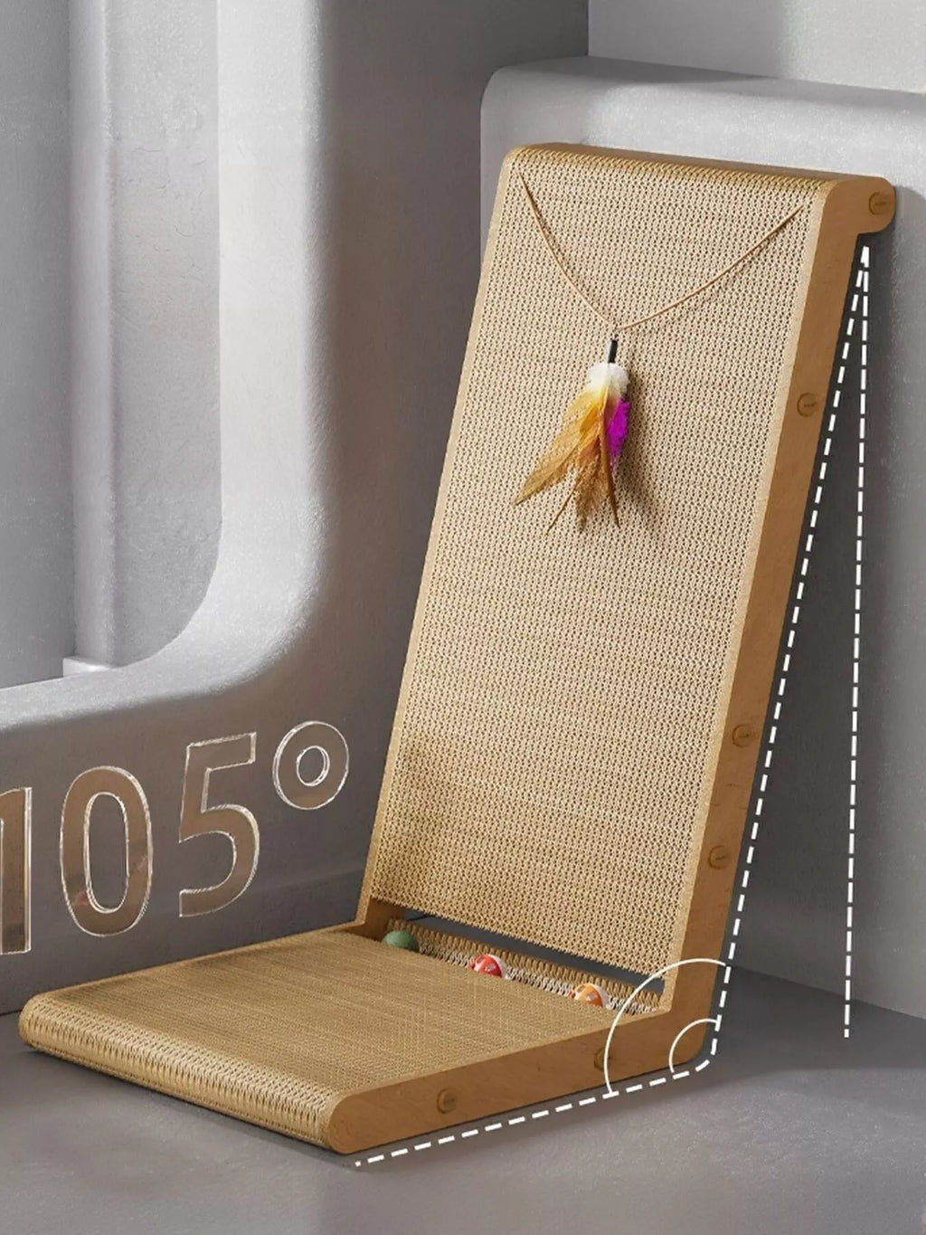Interactive Cat Scratching Post with Dangling Toy