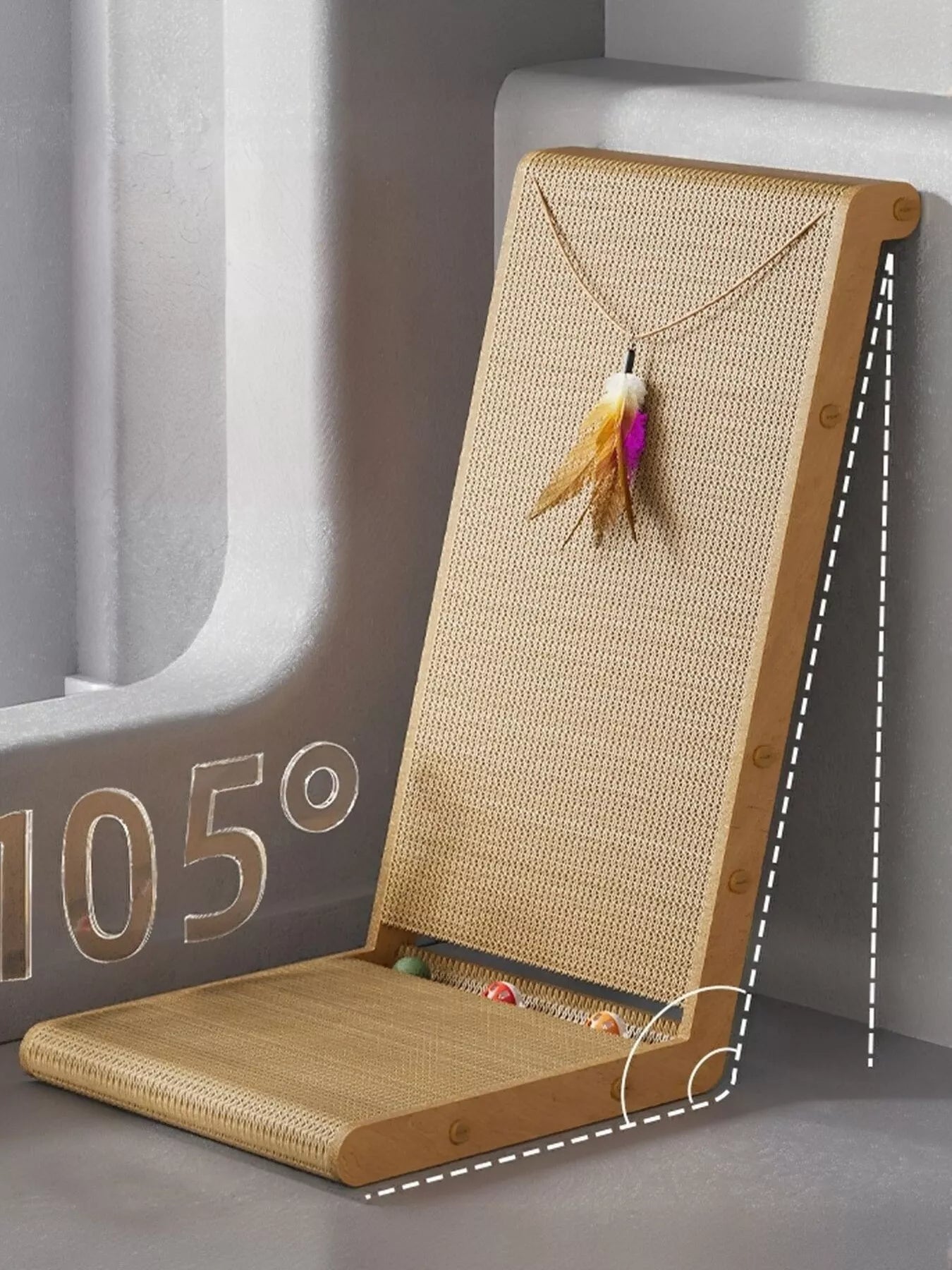 Interactive Cat Scratching Post with Dangling Toy
