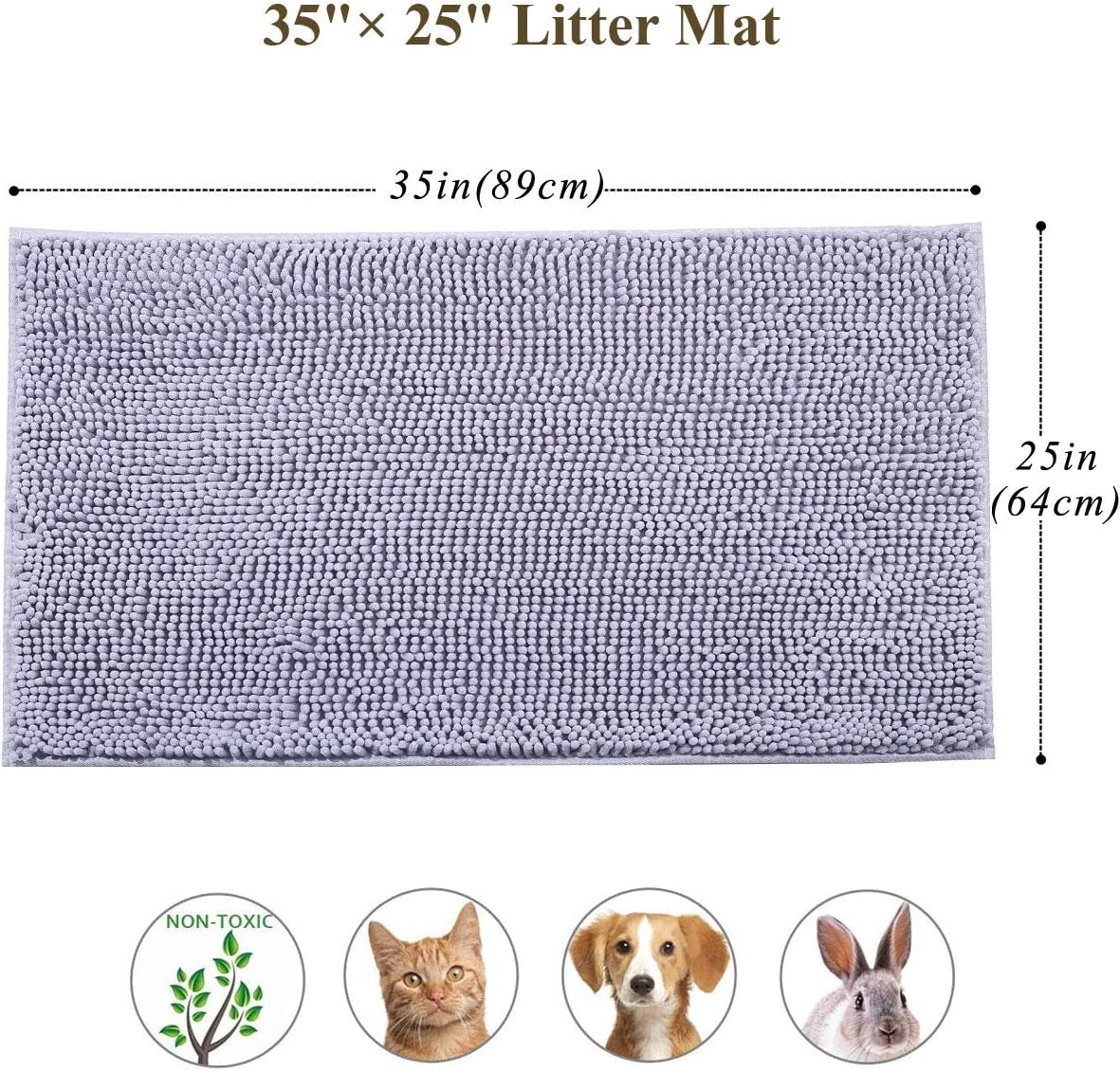 Anti-Slip and Waterproof Litter Mat - Cat  - (Grey) - (35" x 25") - (While Supplies Last)