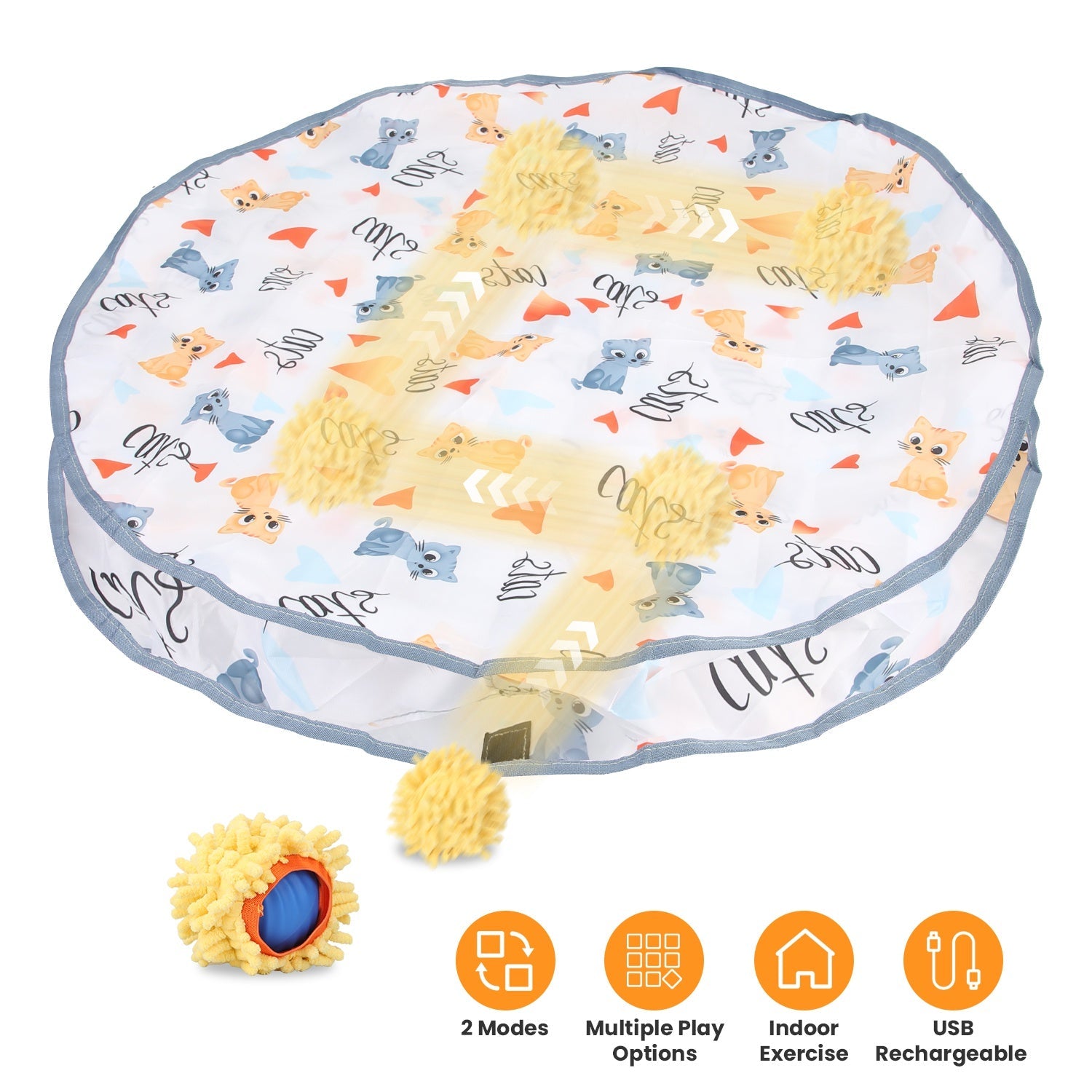 Interactive Fast Rolling Toy Ball - Cat - (Rechargeable Battery) - (While Supplies Last)