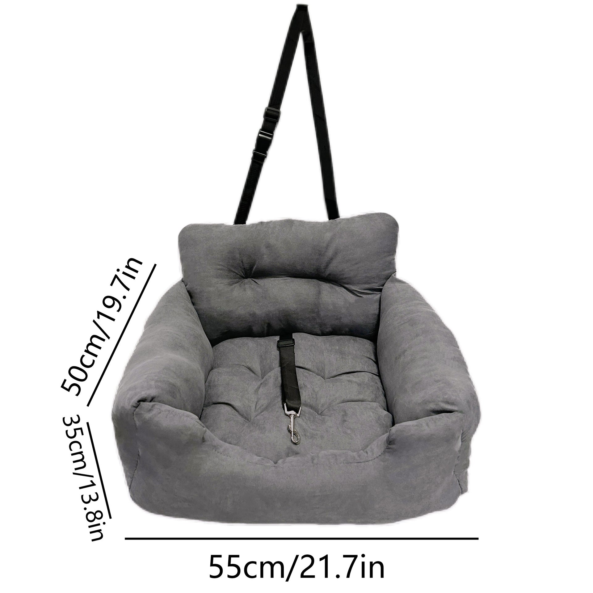 Suede Car Seat and Carrier - Dog - (Dark Grey, and Light Grey)