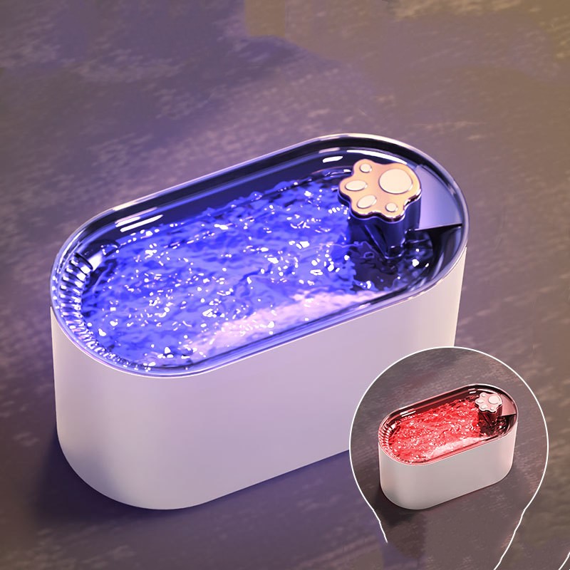 Ultra Quiet Automatic Water Fountain - Dog Cat -  (Blue, White) - (3 L) - (While Supplies Last)