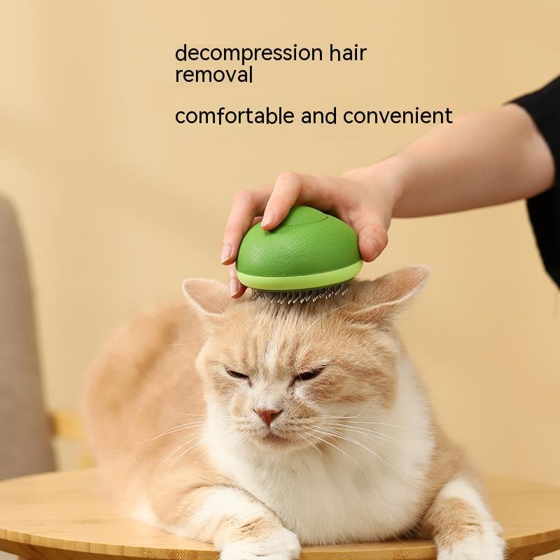 Grooming & Massage Brush - Cat   -  (Avocado Green, Lemon Yellow)