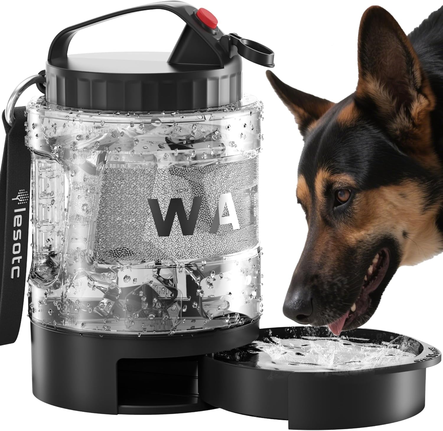Leak Proof Travel Water Bottle with Bowl - Dog - (77oz, 95oz) - (4 Color Options) - (While Supplies Last)