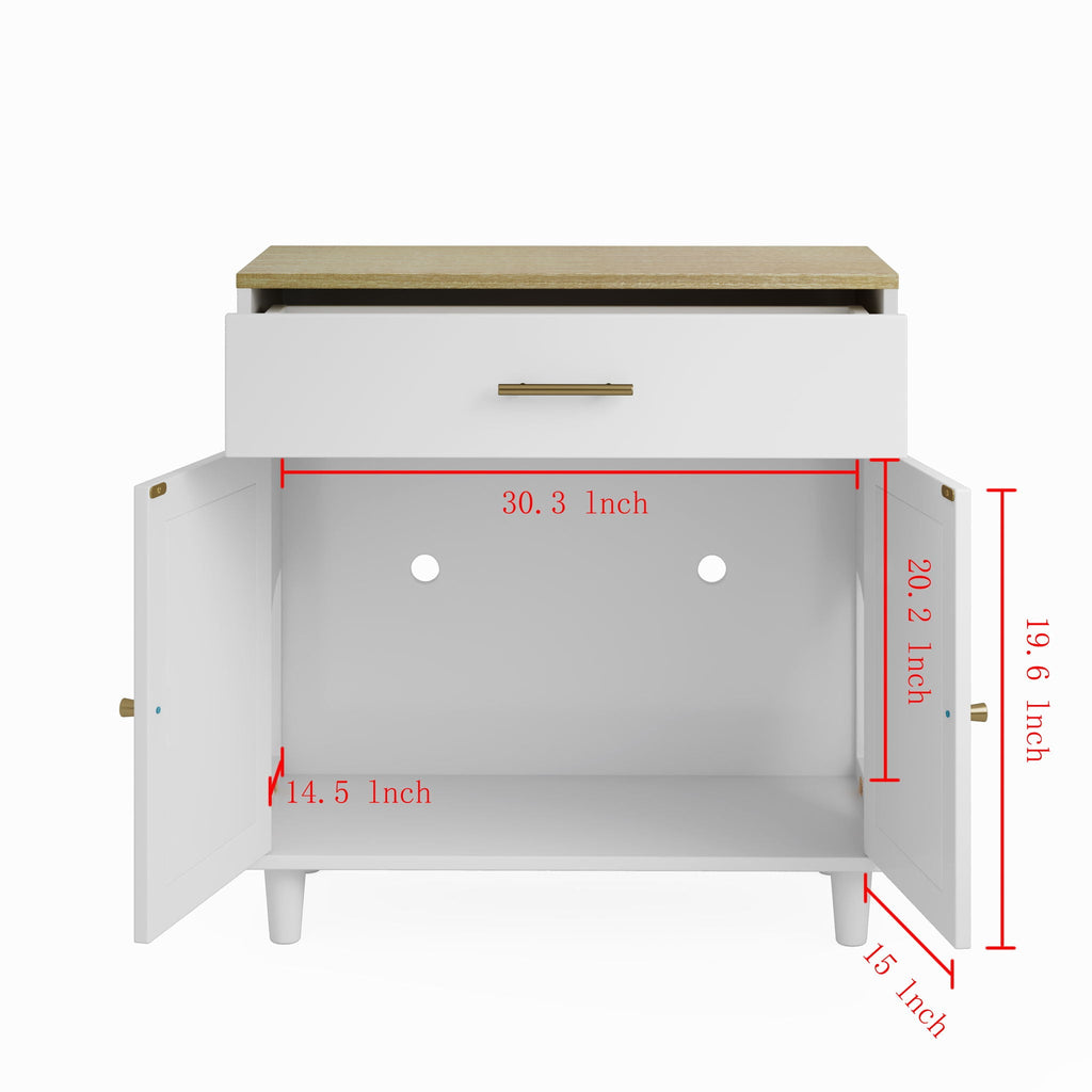 Wood Cabinet Furniture Litter Box Enclosure - Cat - (With Scratch Pad) - (White/Lt. Brown) - (While Supplies Last)