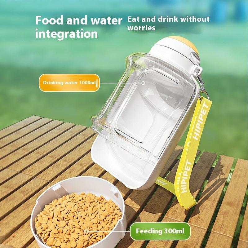 Large Capacity Travel Water Cup and Food Bowl - Dog - (3 Color Options) - (1000-1500 ML Water) (300 g Food)