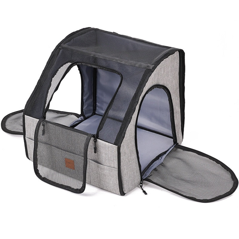 Car Seat Travel Carrier - Dog - (Portable - (Grey) - (M, L)