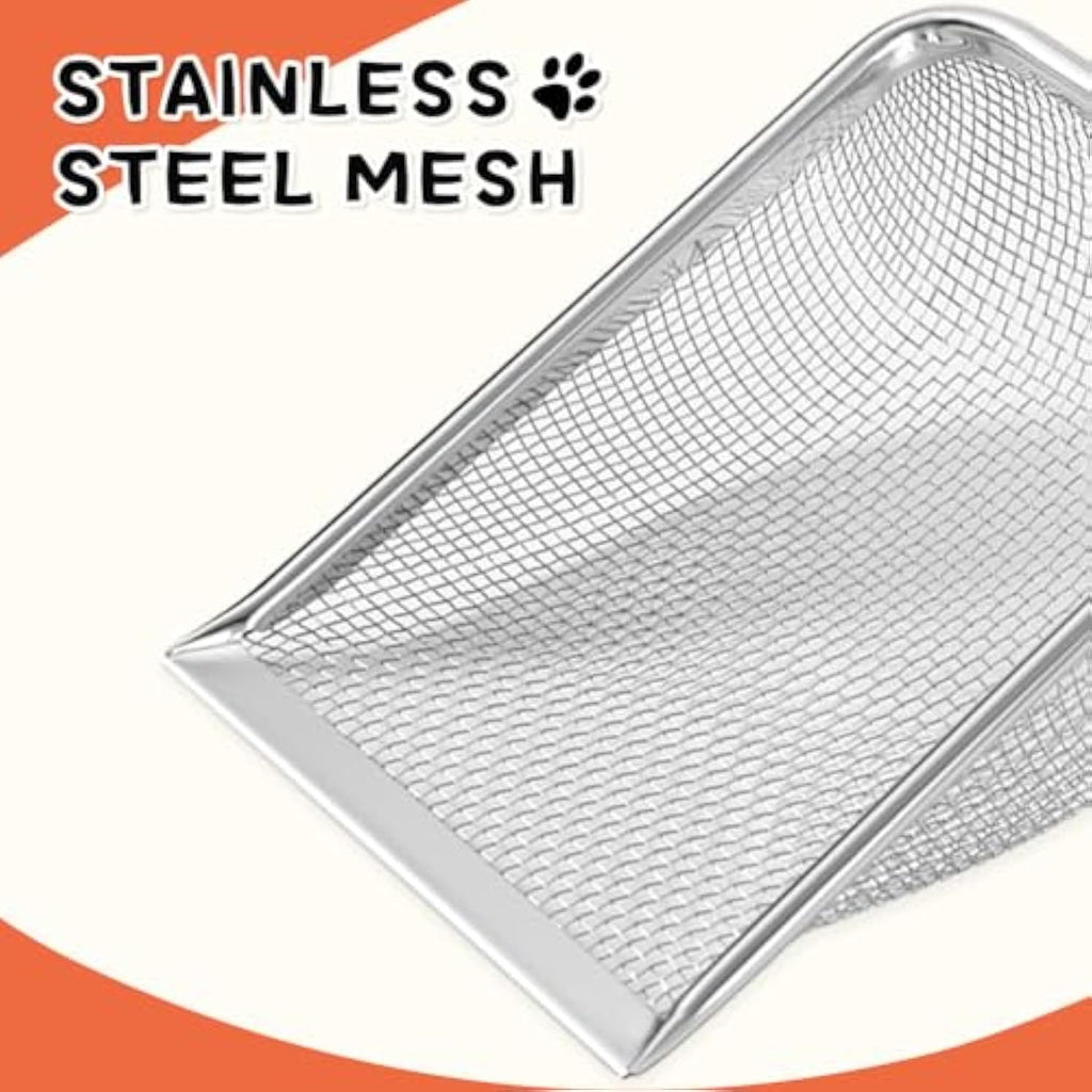 Small Mesh Litter Shovel - Cat - (Stainless Steel) - (Black)