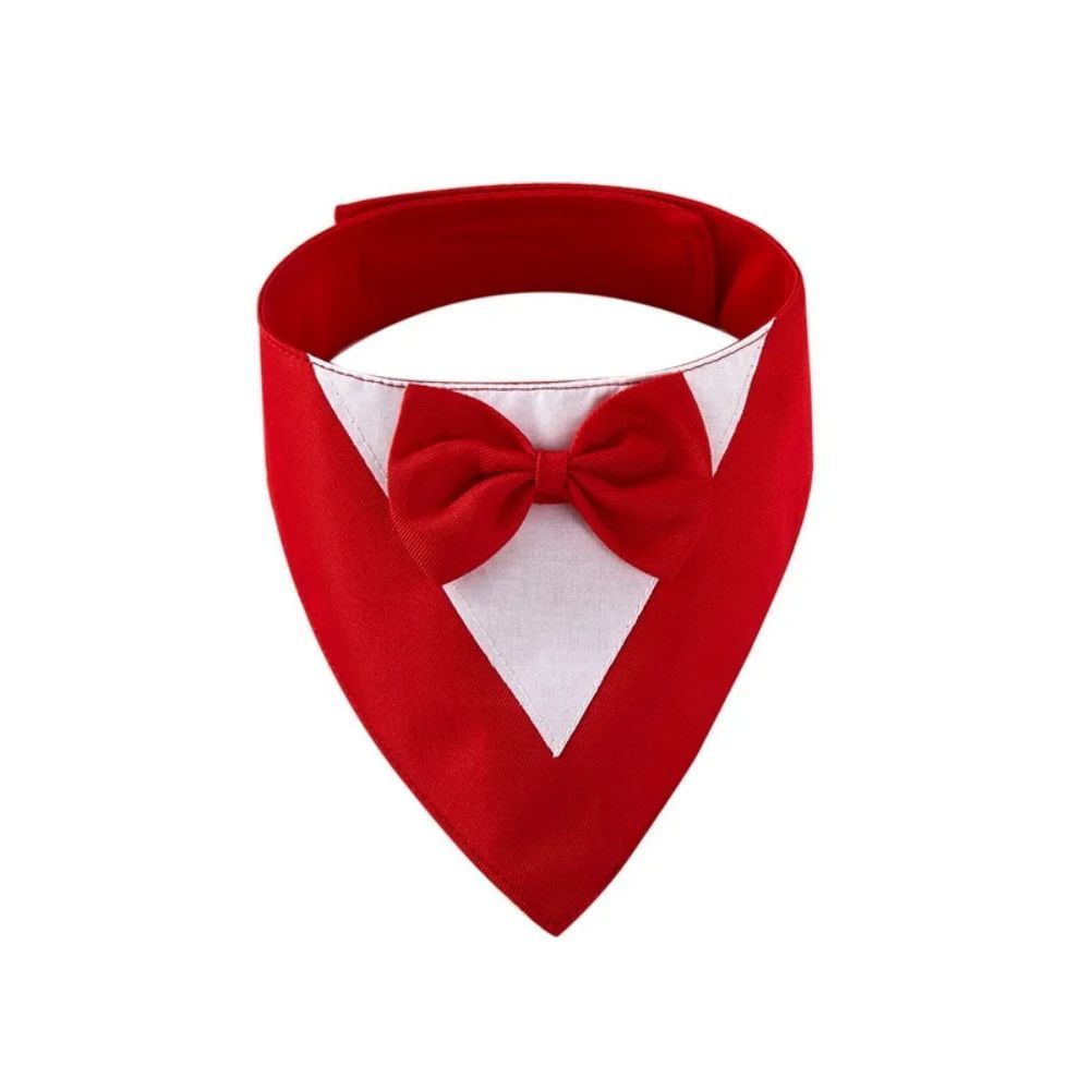 Triangle Bib Scarf with Bow Tie Collar - Dog - (8 Color Options) - (XS-L)