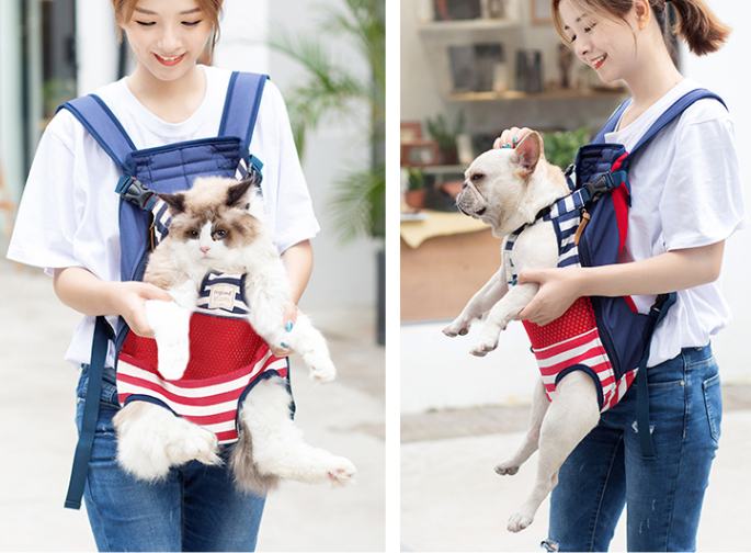 Front-Worn Pet Carrier Backpack - Dog Cat - (4 Color Options) - (Hands-Free)