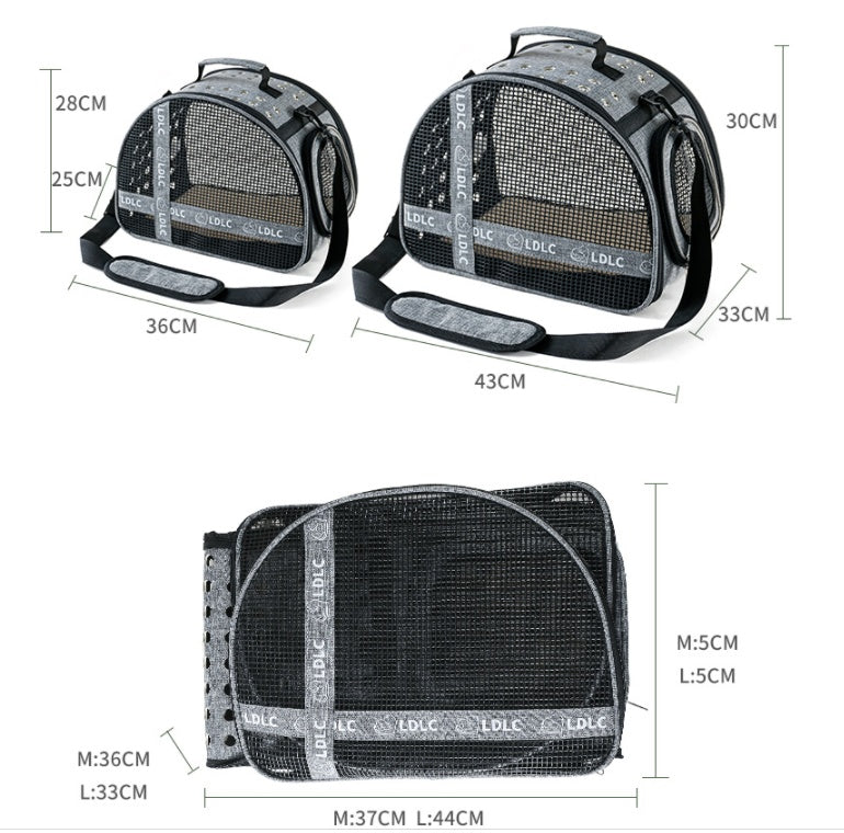 Portable Shoulder Pet Travel Bag - Cat - (4 Color Options) - (M,L)