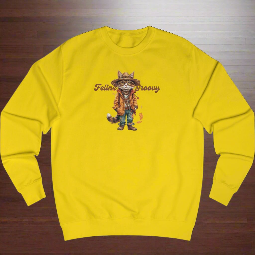 Feline Groovy Sweatshirt  - Unisex -(5 Color Options) - (S-2XL) - While Supplies Last