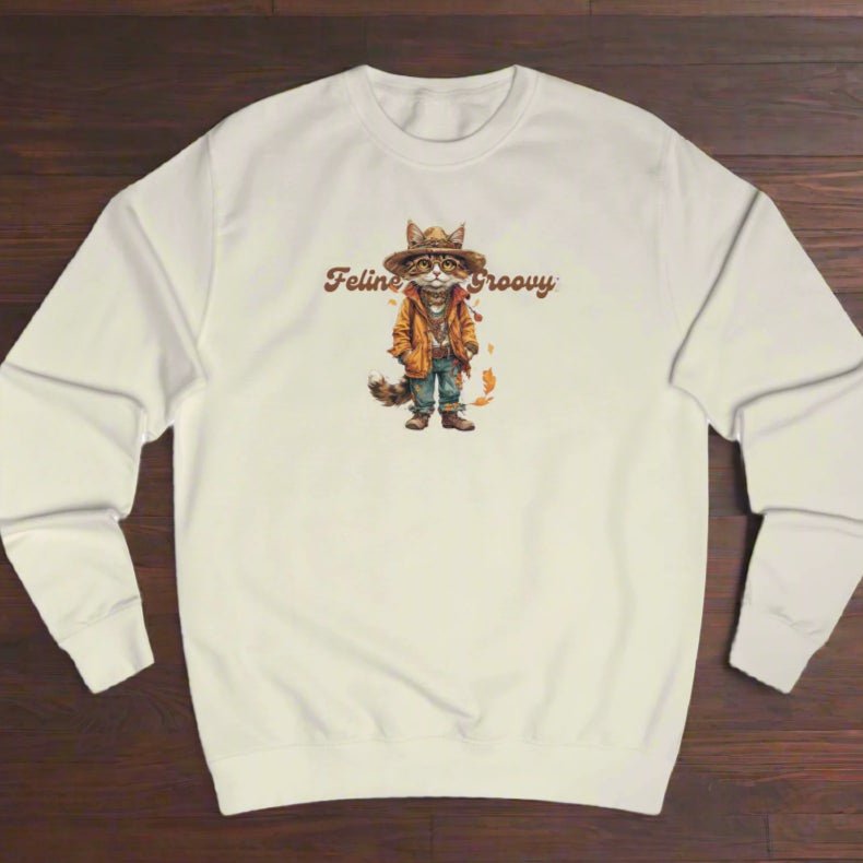 Feline Groovy Sweatshirt  - Unisex -(5 Color Options) - (S-2XL) - While Supplies Last