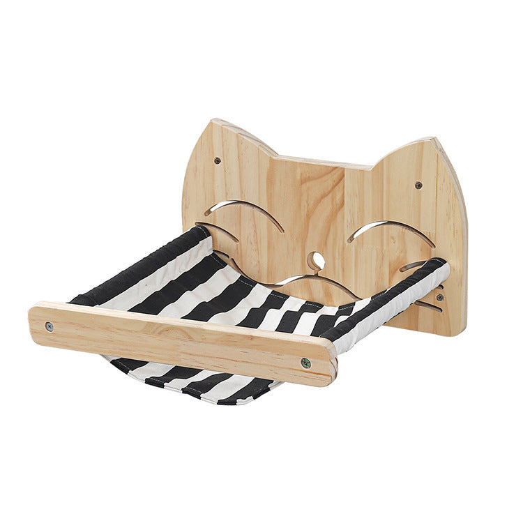 Wall Mounted Wood Hammock Bed and Shelves - Cat