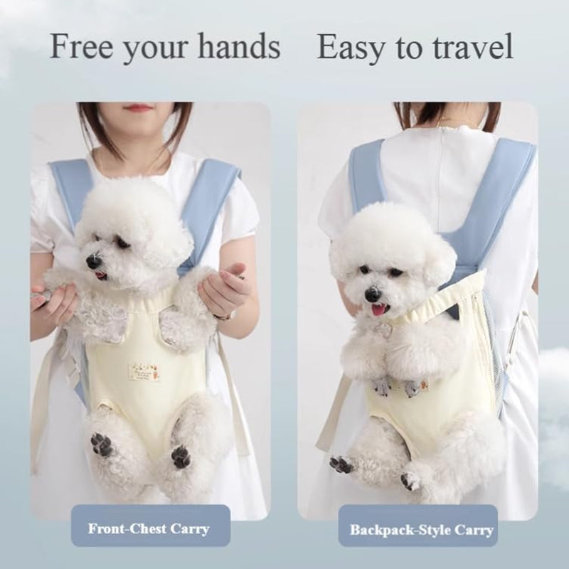 Chest Worn Pet Travel Backpack up to 15 lbs - Dog Cat - (Breathable and Lightweight) - Blue, Pink) - (S,M,L)
