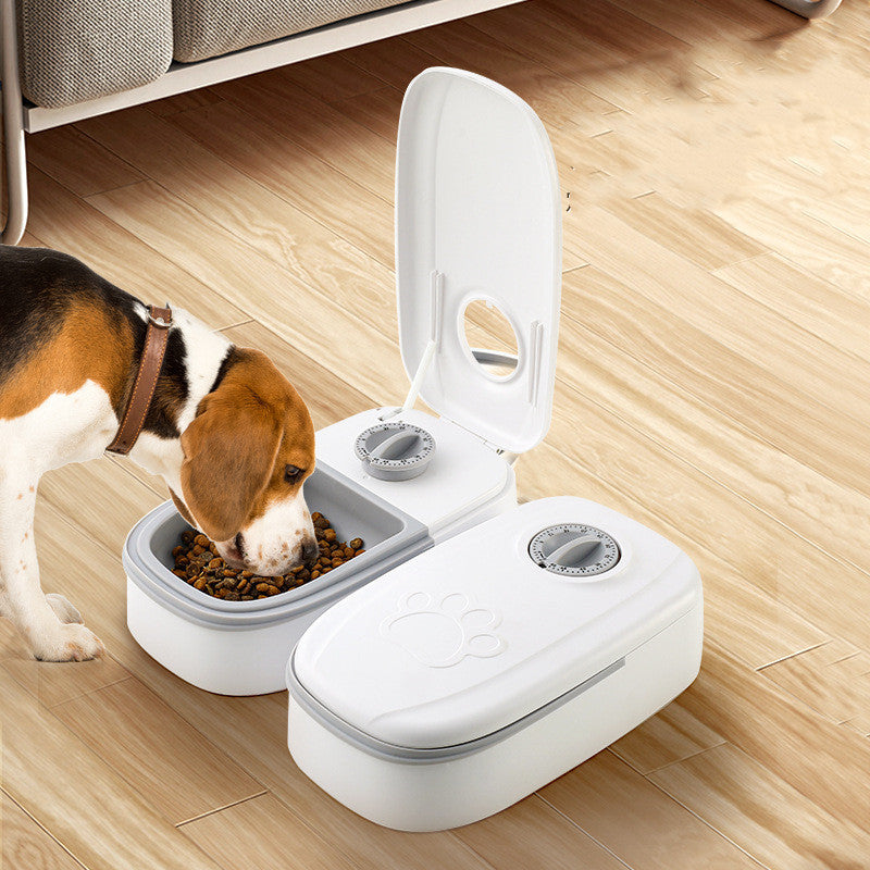 Automatic 2-in-1 Gravity Food and Water Feeder - Dog Cat - (2 Size Options) - (Pink, Grey)