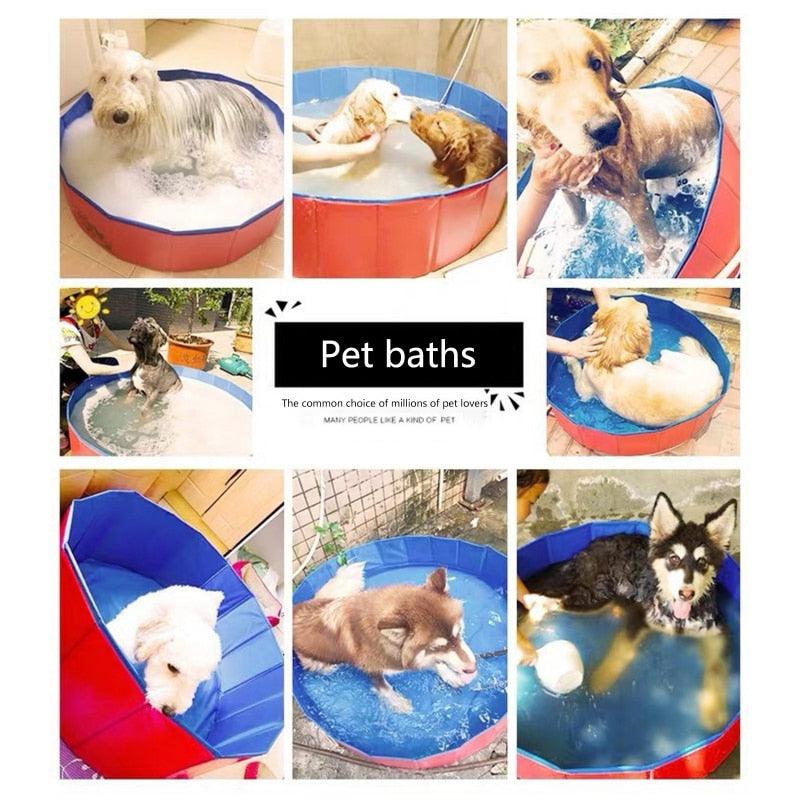 Bath Tub or Swimming Pool - Dog Cat - (5 Pool Sizes) - (Red, Blue)
