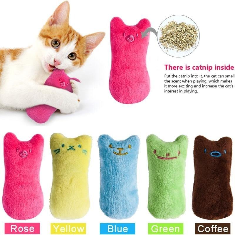 Interactive Teeth Grinding Catnip Plush Toys - Cat  - (6 Color Options) - (While Supplies Last)