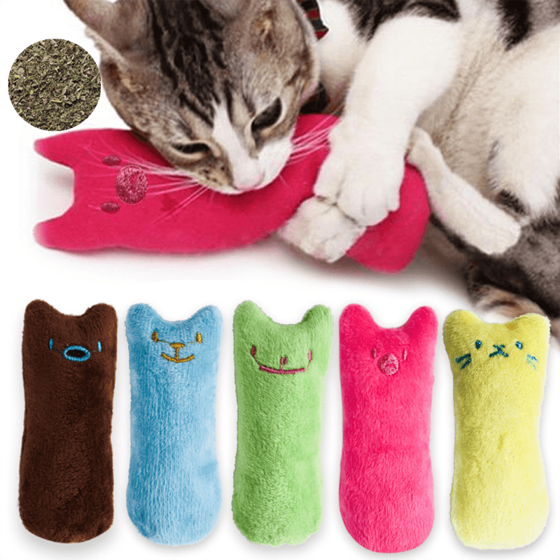 Interactive Teeth Grinding Catnip Plush Toys - Cat  - (6 Color Options) - (While Supplies Last)