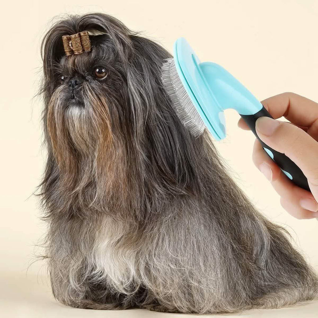 Grooming Slicker Brush - Dog Cat - (All Coat Types ) - (Blue, Pink) - (S,L) - (Glendan)