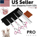 Grooming Scissors Kit -  Dog - (Stainless Straight) - (Curved Thinning Shears) - (While Supplies Last)