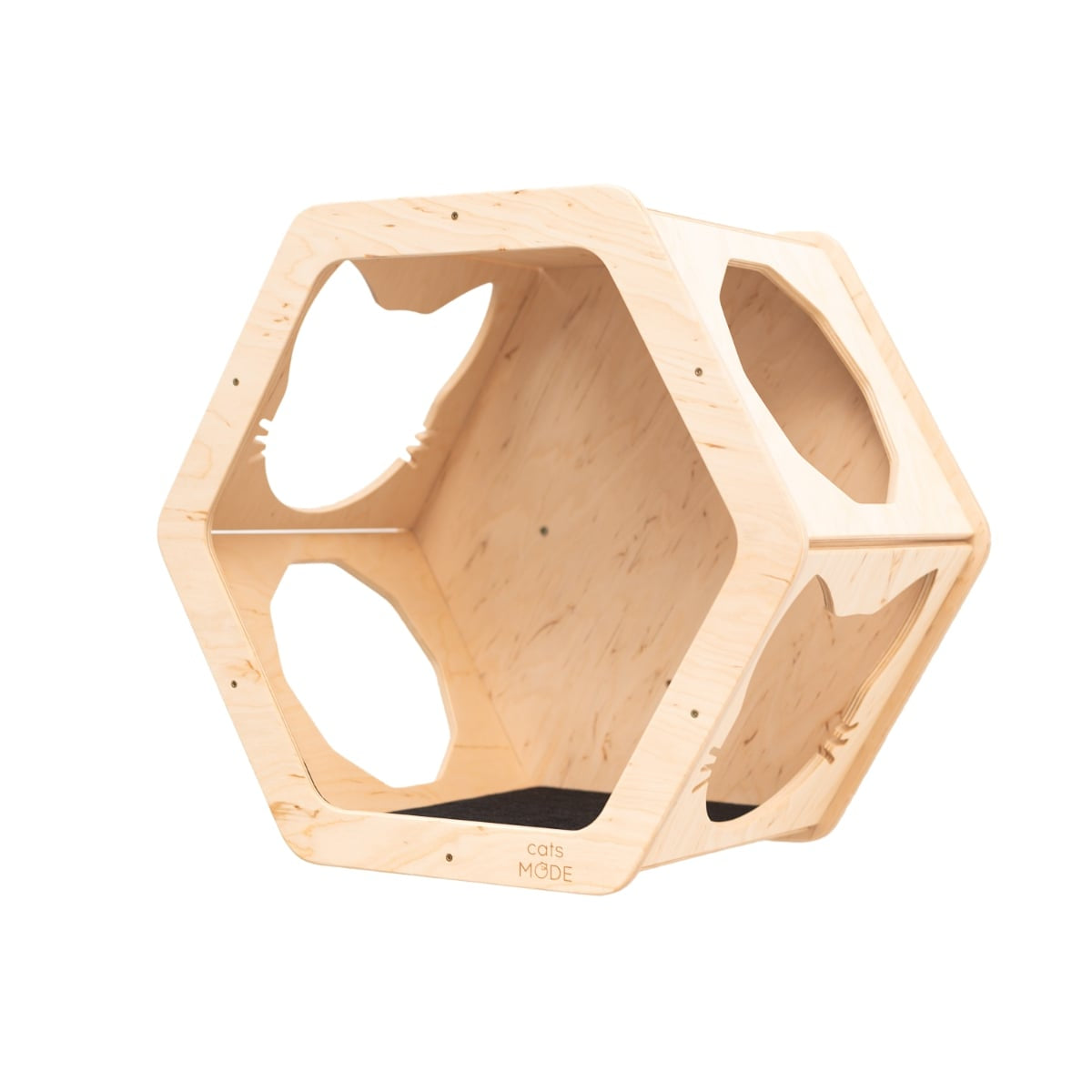 Honeycomb Felt Covered Shelf - Cat  - (Light Oak) - (1,2,3 Shelf Options) - (While Supplies Last)