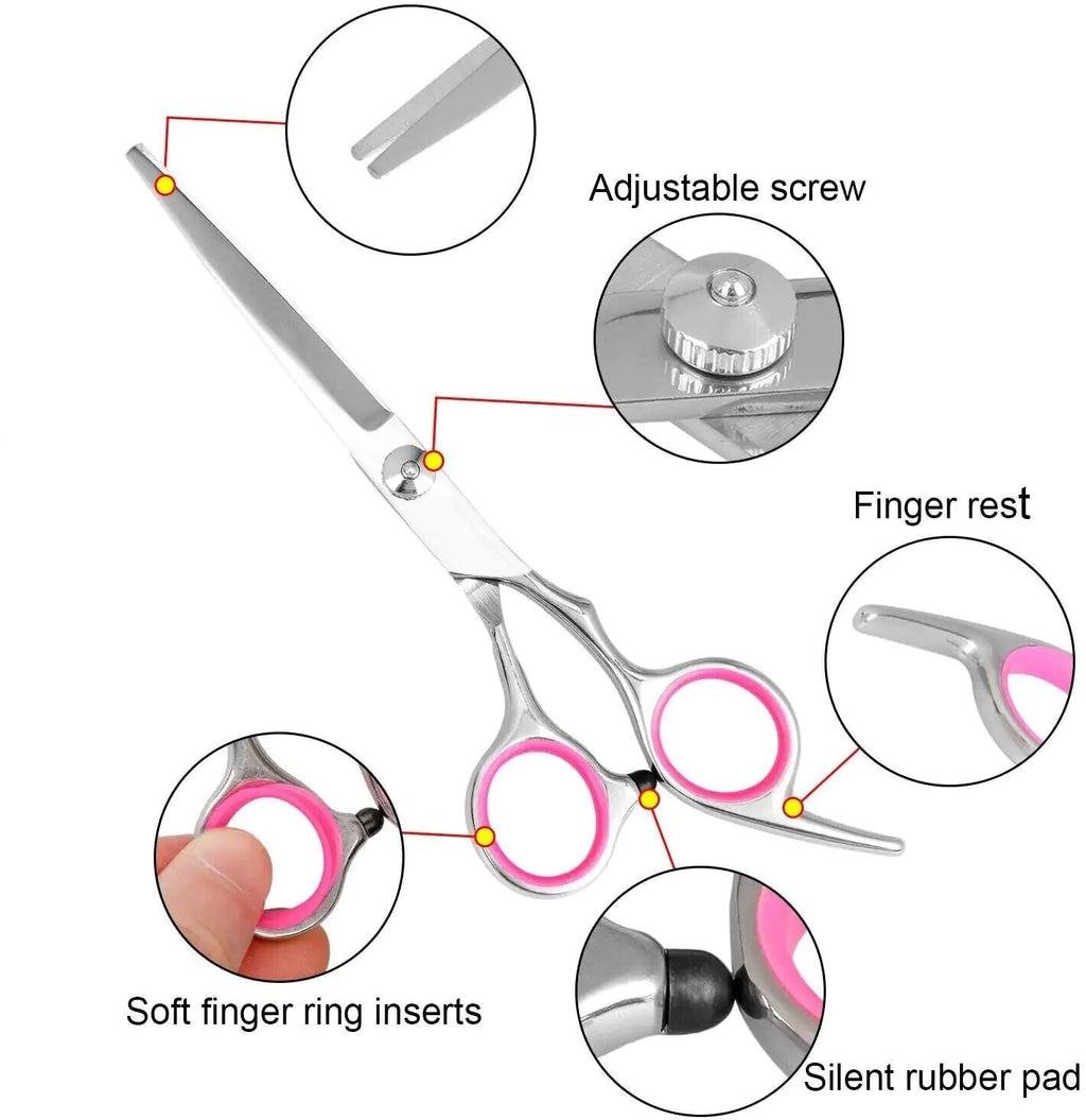 Grooming Scissors Kit -  Dog - (Stainless Straight) - (Curved Thinning Shears) - (While Supplies Last)