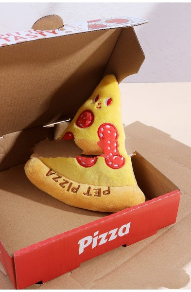 Pizza and Pizza Box Dog Toy