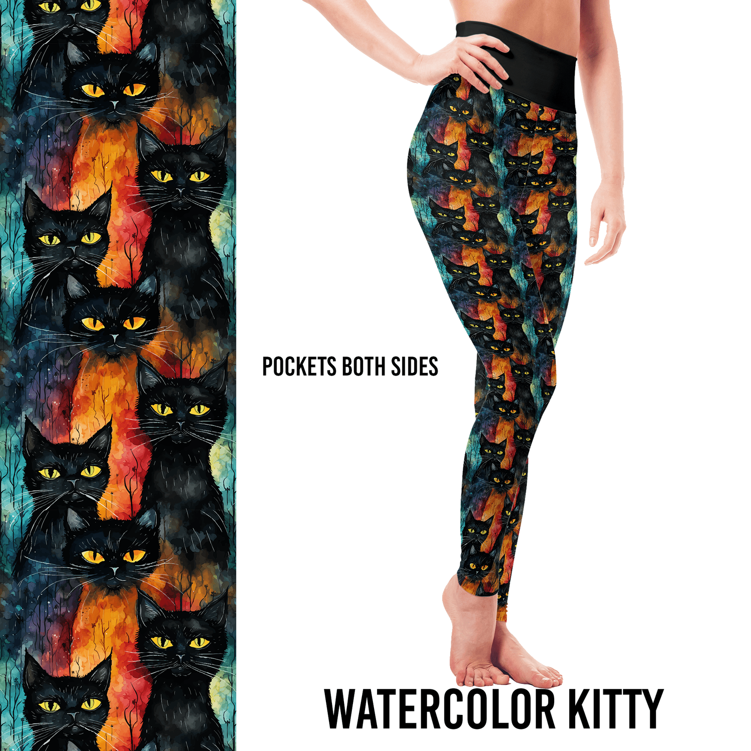 Full Length Cat Leggings with Pockets - (XS-4X) - Adults and Teen Girls - (While Supplies Last)