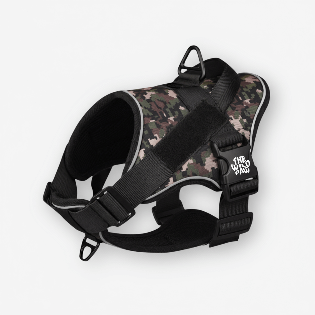 Tactical Harness- Dog - (S-XL) - (Comfortable Fit) - (Easy Customization) - (Black/Brown) - (TrailBlaze)