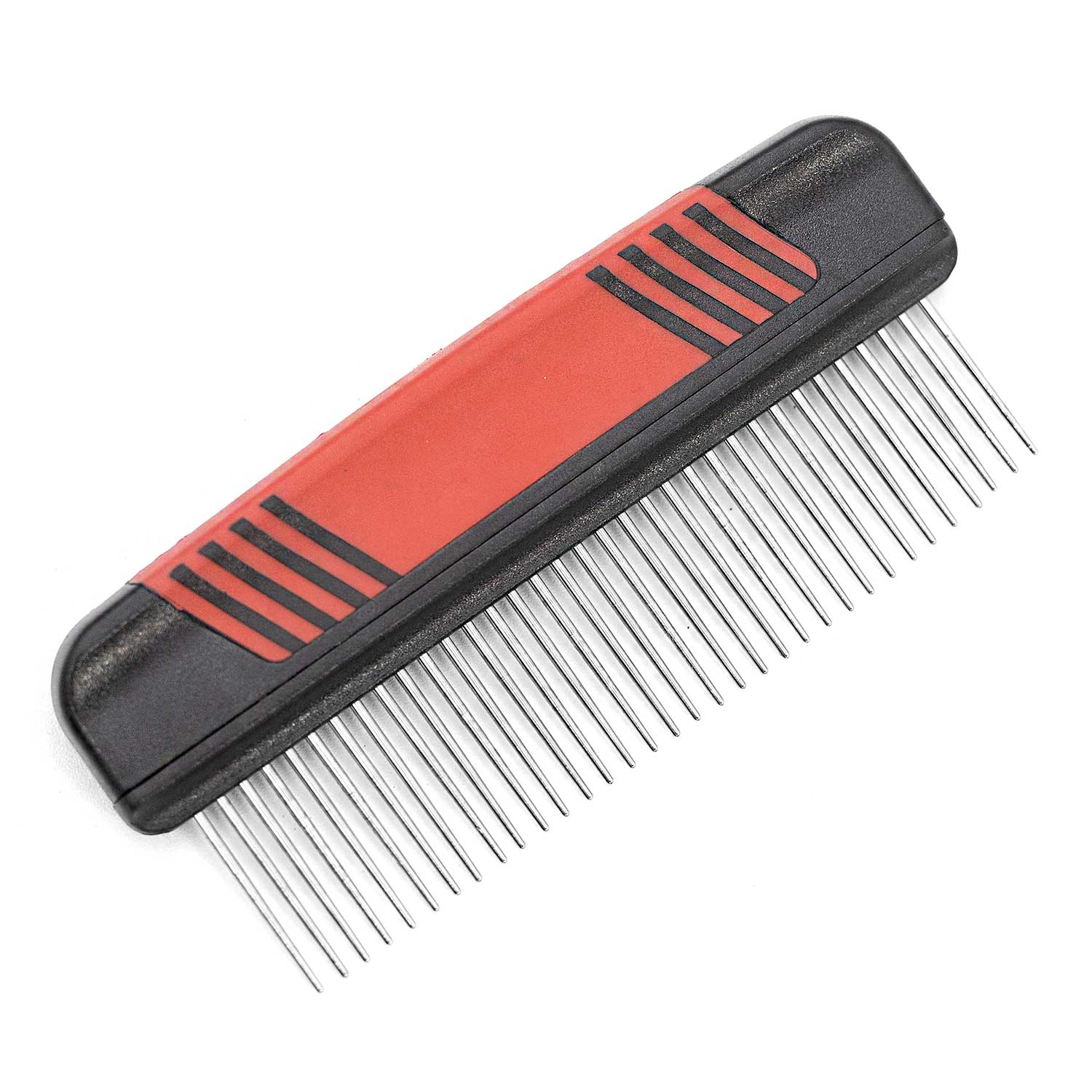 Grooming Comb - Dog Cat -  (Even Grooming Performance) - (Black, Red) - (Jeffers Magic Spring Comb)