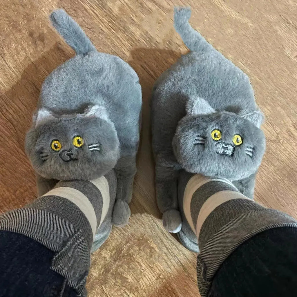 Kawaii Cat Winter Slippers - (6 Color Options) - (8 Sizes) - One Size Fits Most Adults -  (While Supplies Last)