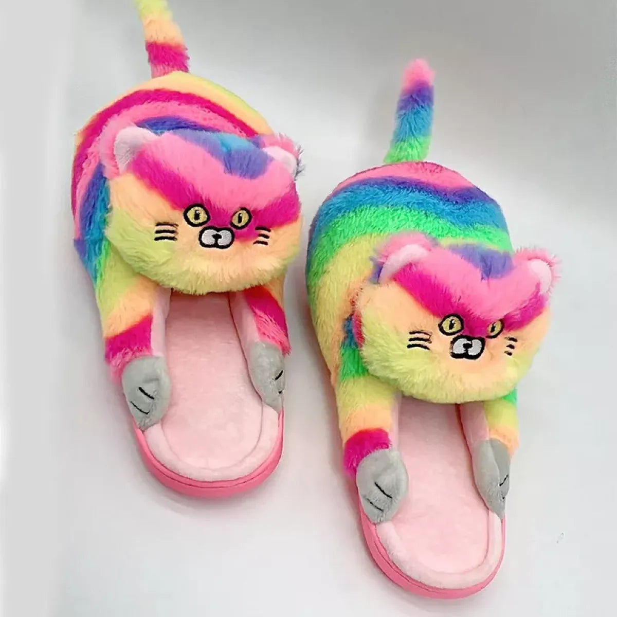 Kawaii Cat Winter Slippers - (6 Color Options) - (8 Sizes) - One Size Fits Most Adults -  (While Supplies Last)
