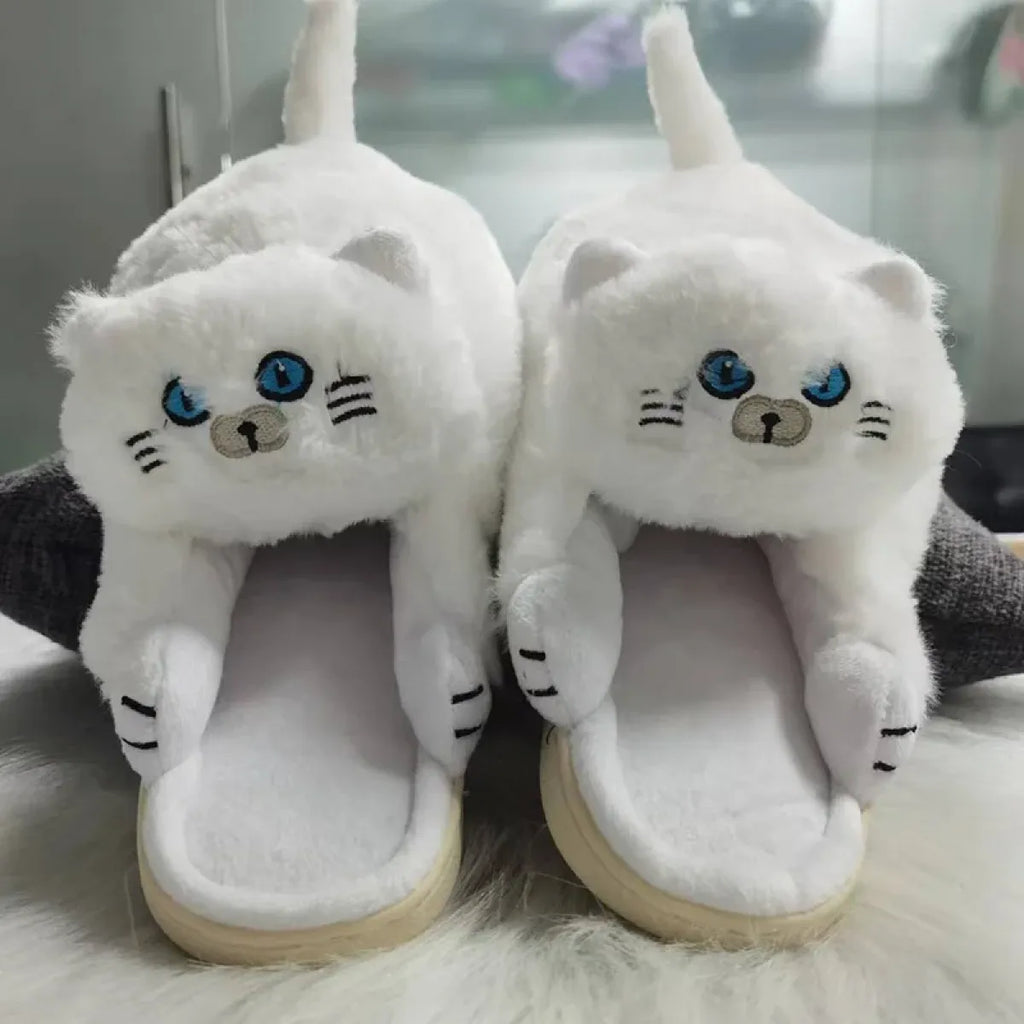 Kawaii Cat Winter Slippers - (6 Color Options) - (8 Sizes) - One Size Fits Most Adults -  (While Supplies Last)