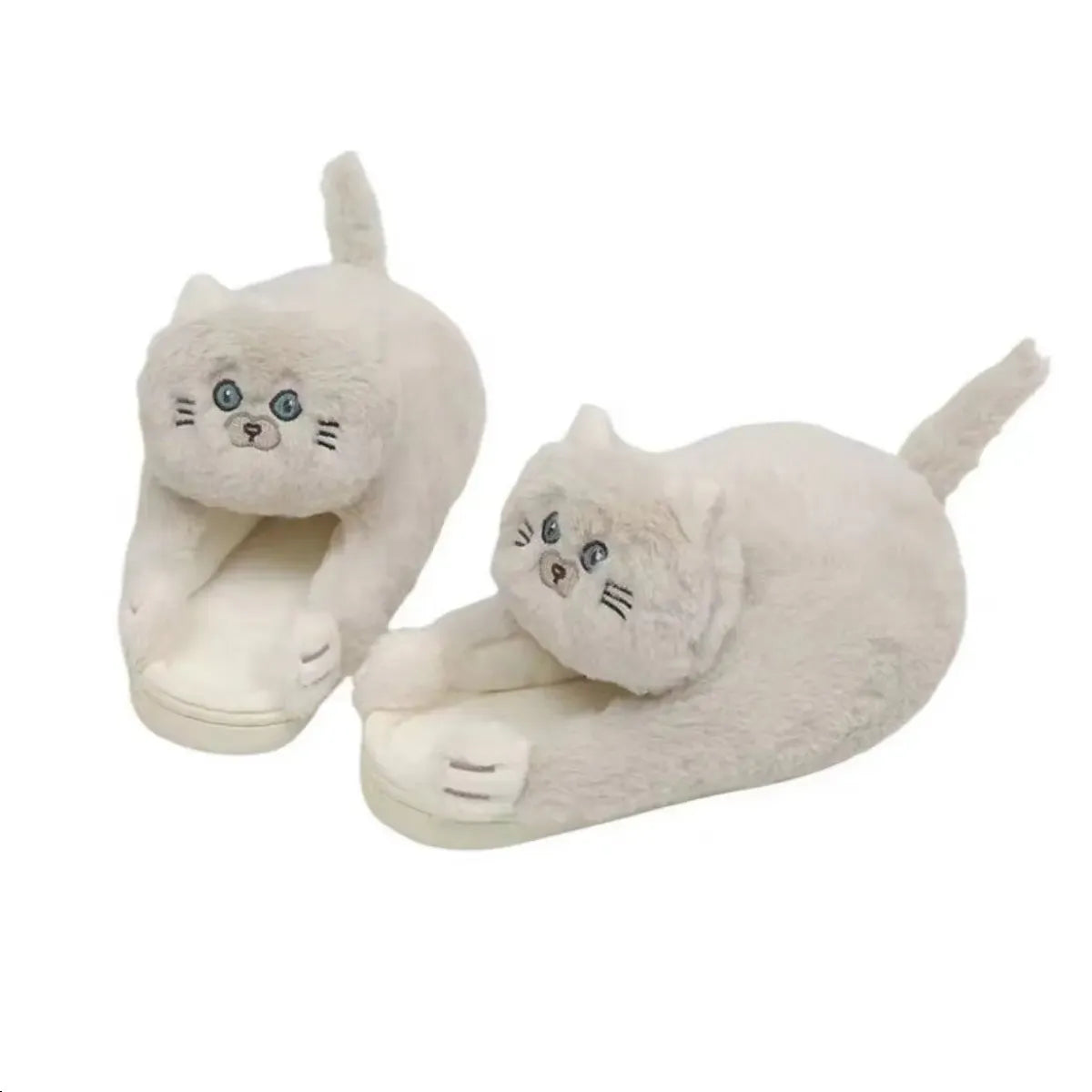 Kawaii Cat Winter Slippers - (6 Color Options) - (8 Sizes) - One Size Fits Most Adults -  (While Supplies Last)