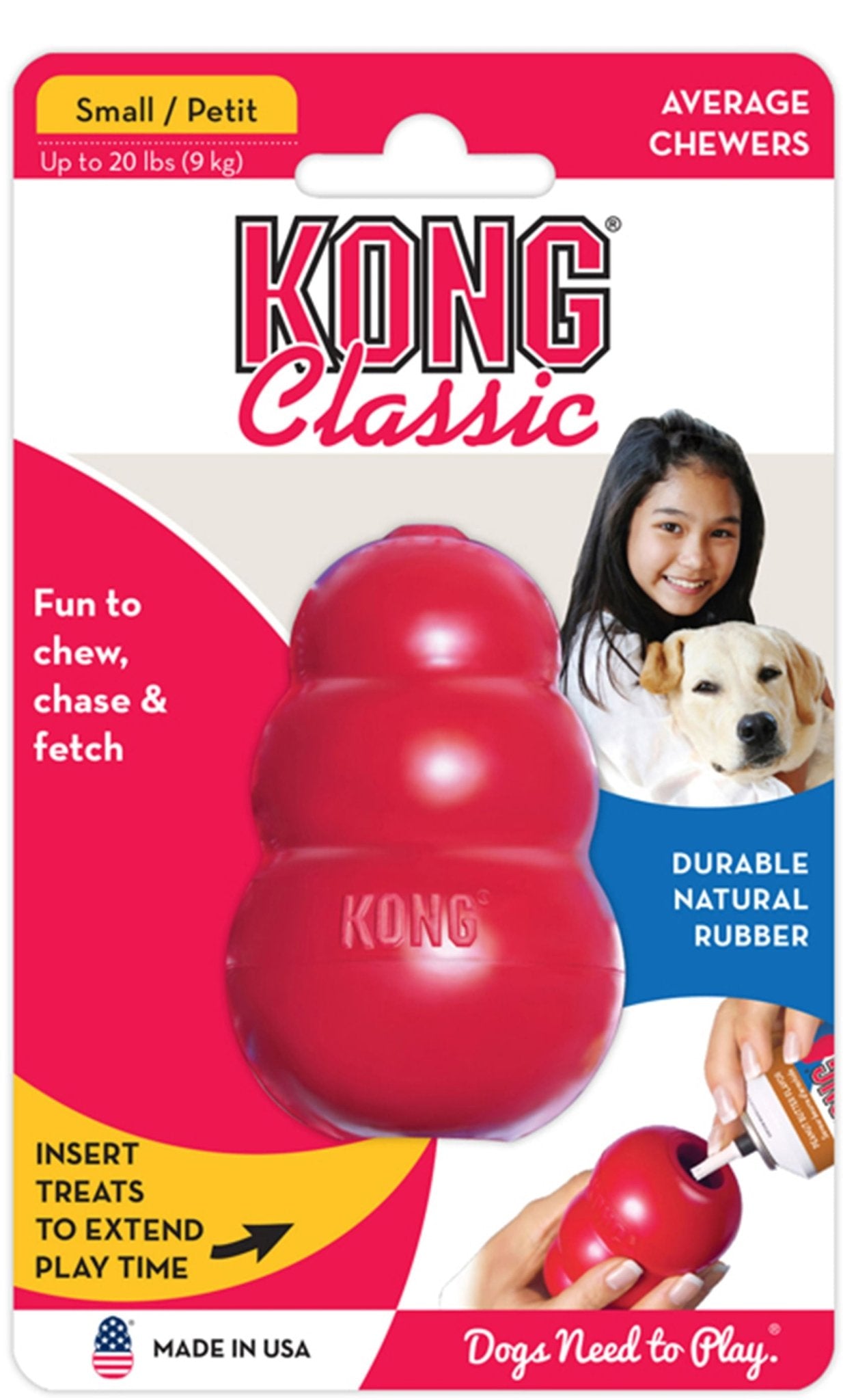 The Kong® Classic Toy - Dog    - (KONG)  - (Durable Rubber) - (Red) - (XX-King)