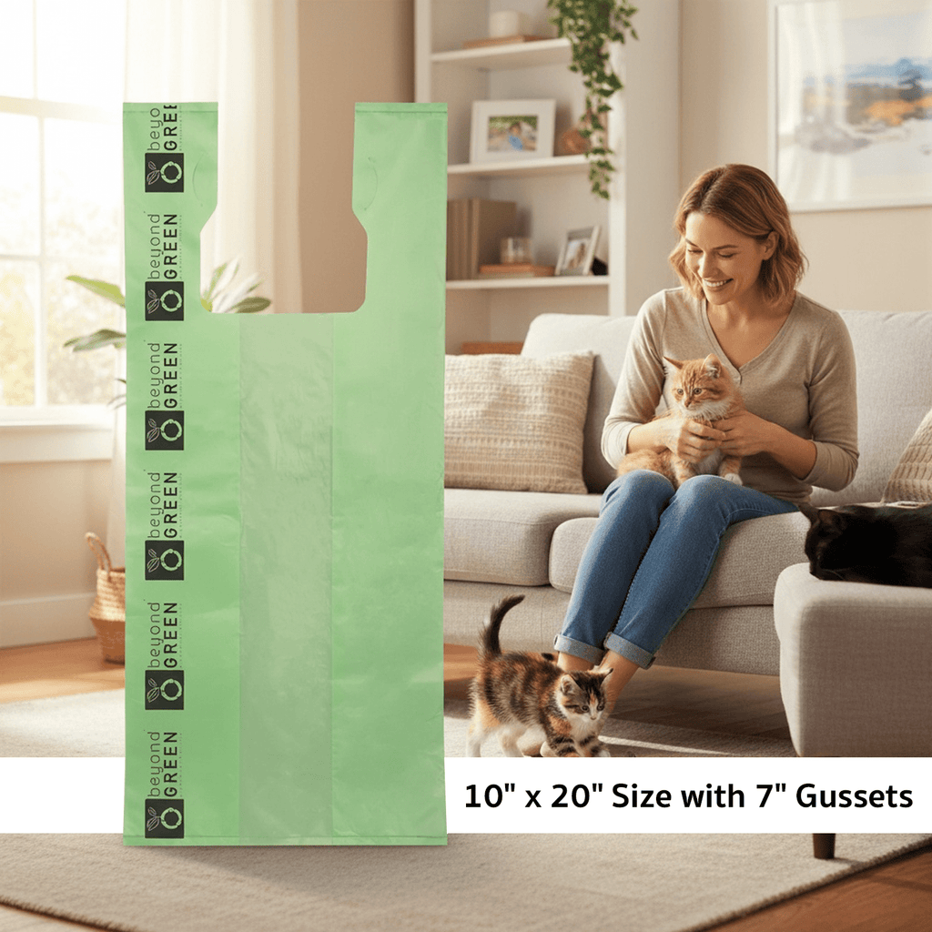 Large Heavy Duty Bio-Tech Litter Bags - Cat - (10" x 20") - (Extra Large) - (Beyond Green) - (While Supplies Last)