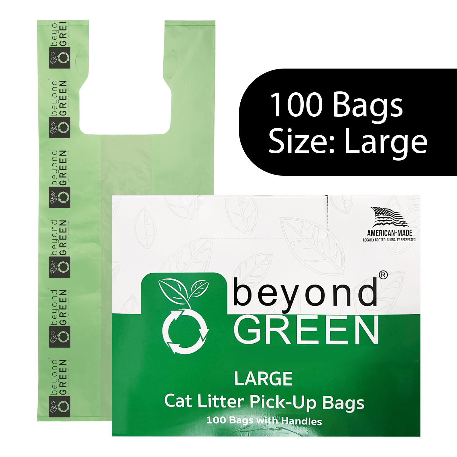 Large Heavy Duty Bio-Tech Litter Bags - Cat - (10" x 20") - (Extra Large) - (Beyond Green) - (While Supplies Last)